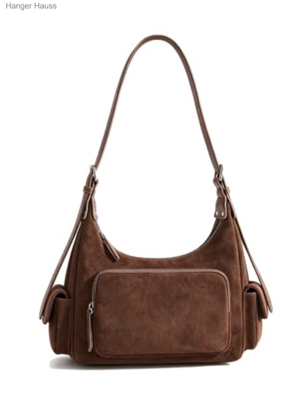 Faux Suede Hobo Bag Slouchy Crossbody Shoulder Purse Travel Handbag